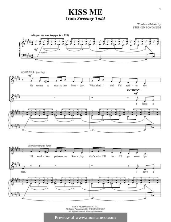 Kiss Me: Para vocais e piano by Stephen Sondheim