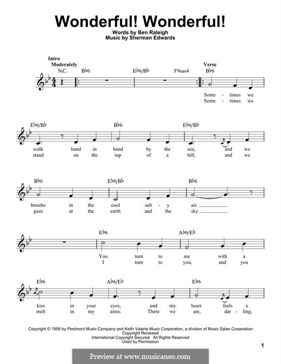 Wonderful! Wonderful!: melodia by Sherman Edwards