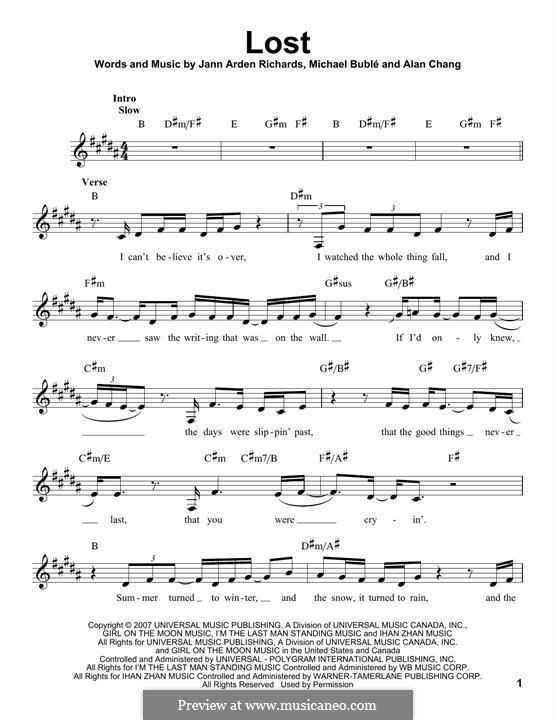 Lost: melodia by Alan Chang, Jann Arden Richards