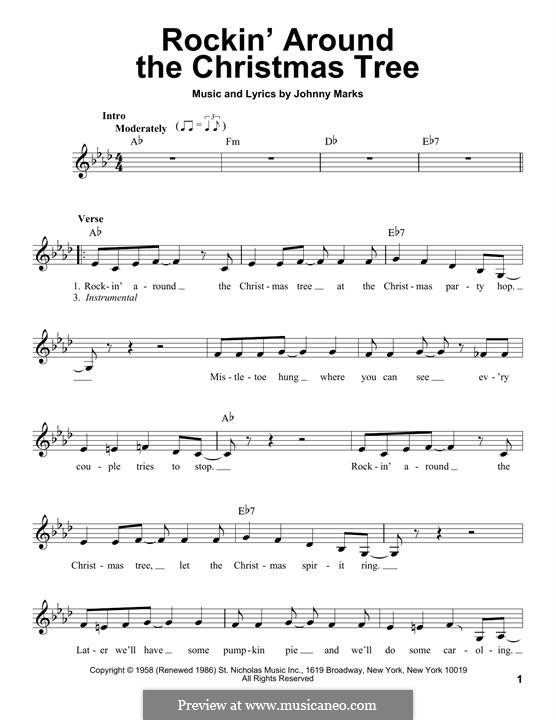 Rockin' Around the Christmas Tree: melodia by Johnny Marks