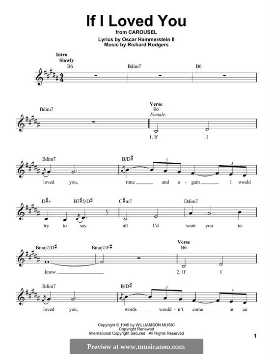 If I Loved You (from Carousel): melodia by Richard Rodgers