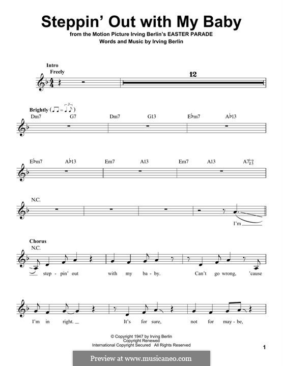 Steppin' Out with My Baby: melodia by Irving Berlin