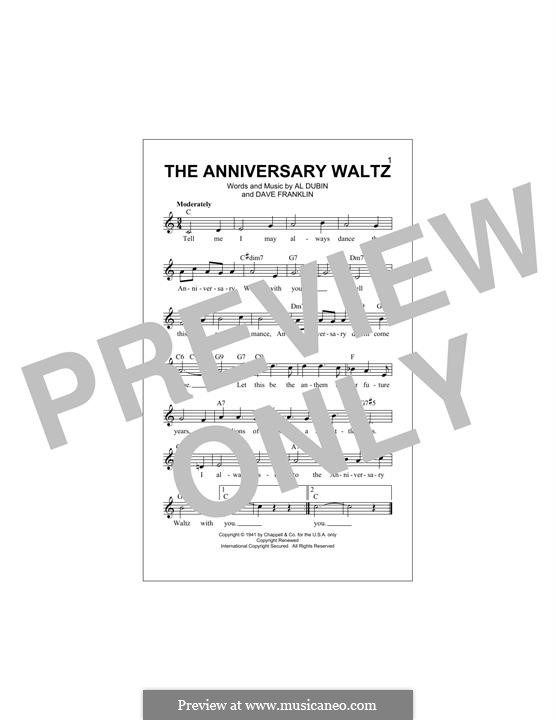 The Anniversary Waltz (Bing Crosby): melodia by Dave Franklin
