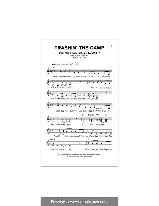 Trashin' the Camp (from Walt Disney's Tarzan): Melody line (pop version) by Phil Collins
