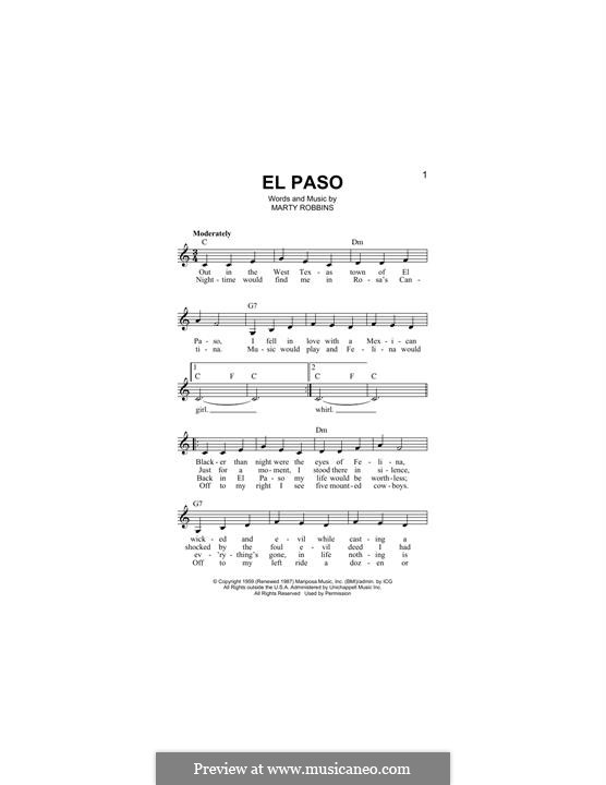 El Paso: melodia by Marty Robbins