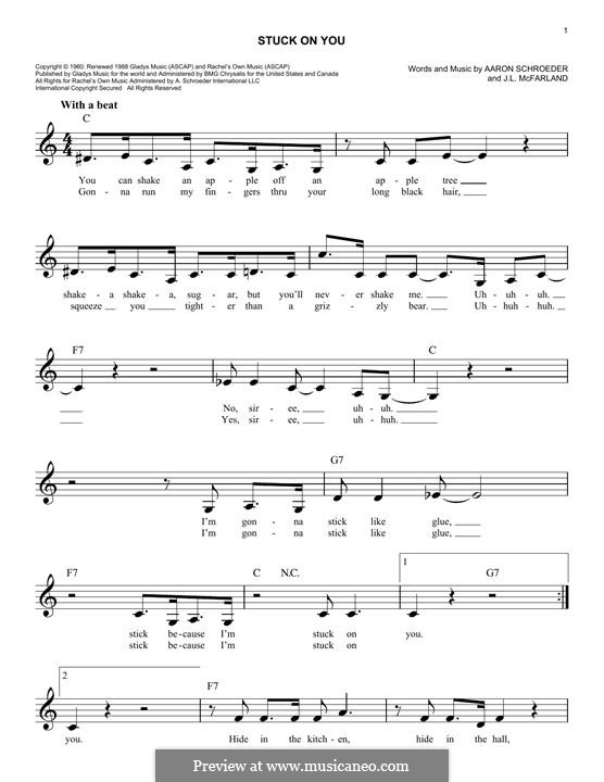 Stuck on You (Elvis Presley): melodia by Aaron Schroeder, J. Leslie McFarland