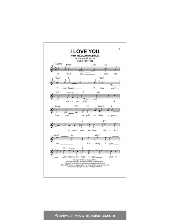 I Love You: melodia by Cole Porter