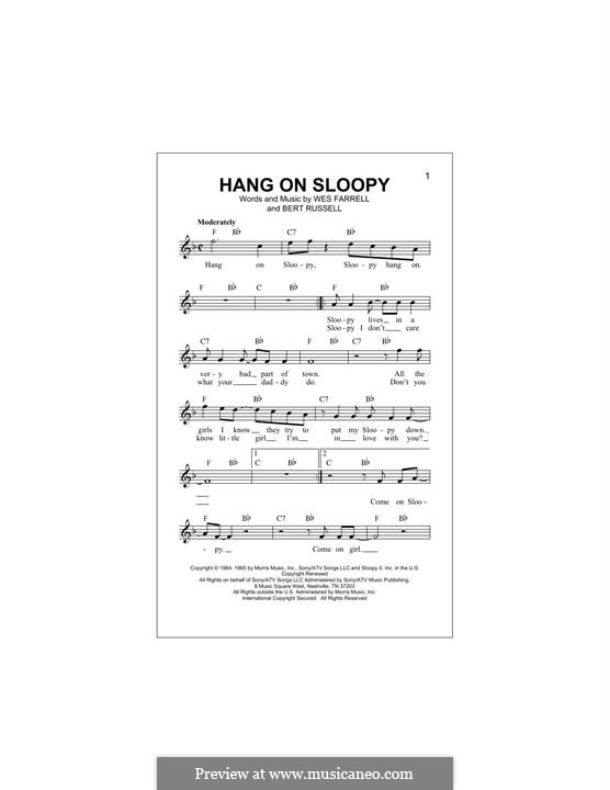 Hang on Sloopy (The McCoys): melodia by Bert Russell, Wes Farrell