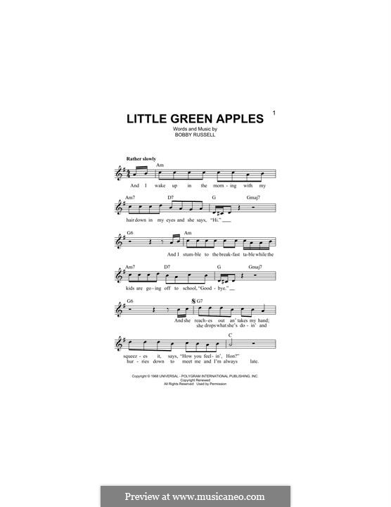 Little Green Apples: melodia by Bobby Russell