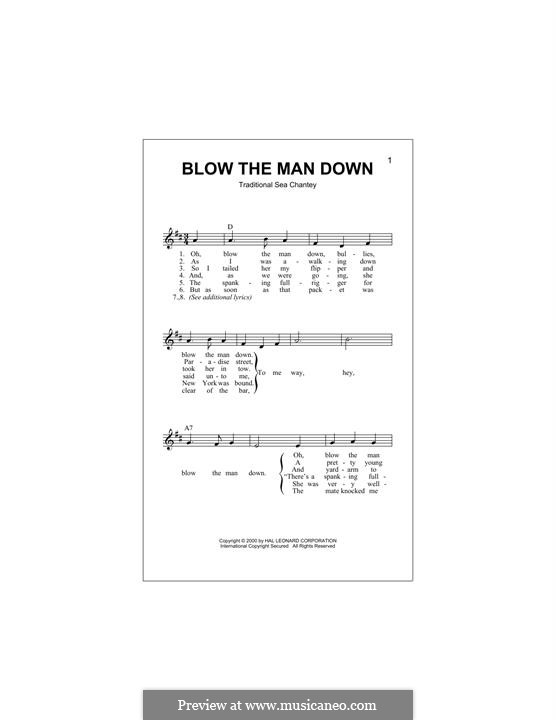 Blow the Man Down: melodia by folklore