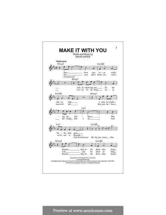 Make It with You (Bread): melodia by David Gates