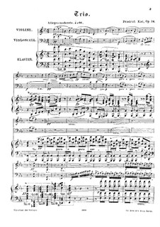 Piano Trio No.3 in E Flat Major, Op.24: Partitura completa by Friedrich Kiel