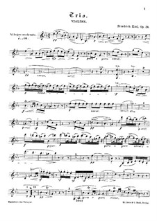 Piano Trio No.3 in E Flat Major, Op.24: parte do violino by Friedrich Kiel