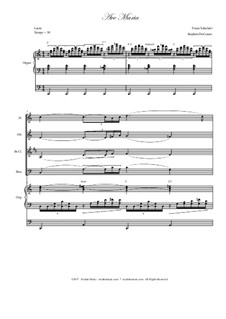Quintet version: For woodwinds and organ by Franz Schubert