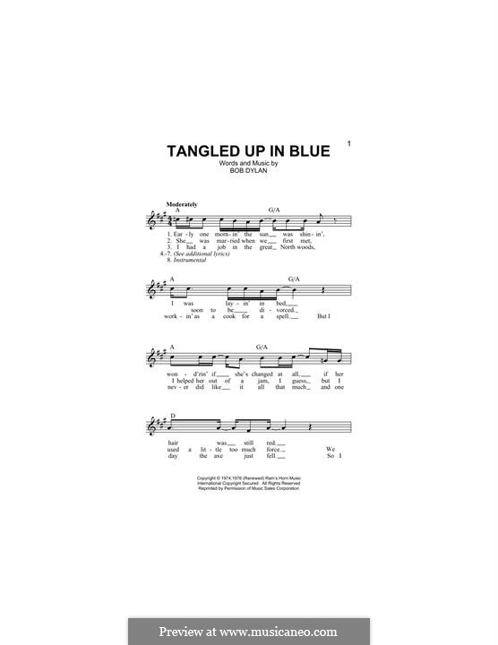 Tangled Up in Blue: melodia by Bob Dylan
