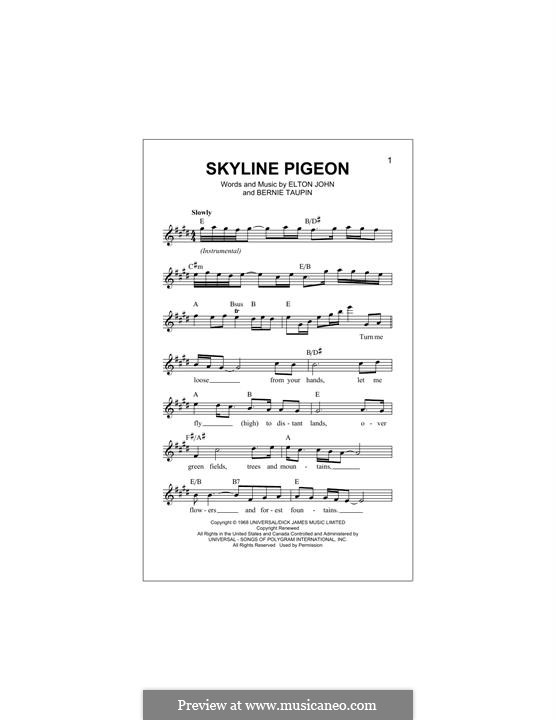 Skyline Pigeon: melodia by Elton John