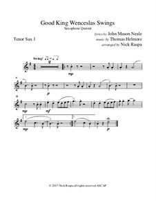 King Wenceslas Swings: For easy sax quintet – tenor I part by Thomas Helmore