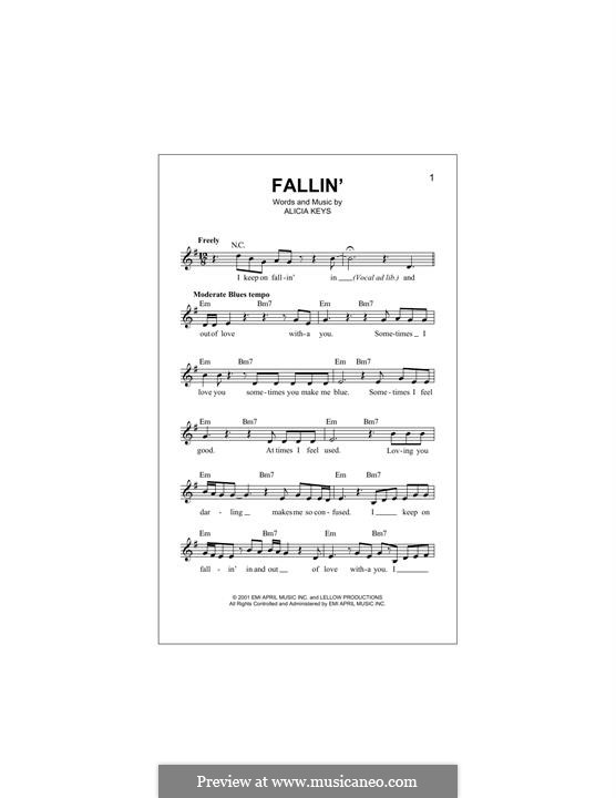 Fallin': melodia by Alicia Keys