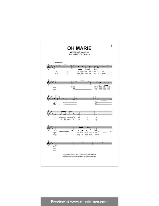 Oh Marie: melodia by Eduardo di Capua