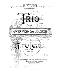 Piano Trio in E Minor, Op.55: Partitura completa by Gustav Lazarus