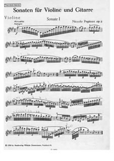 Six Sonatas for Violin and Guitar, Op.2: parte do violino by Niccolò Paganini