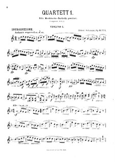 Three String Quartets, Op.41: violino parte I by Robert Schumann