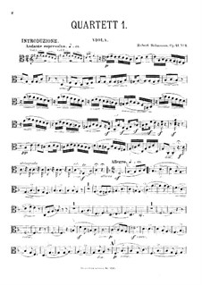 Three String Quartets, Op.41: parte viola by Robert Schumann