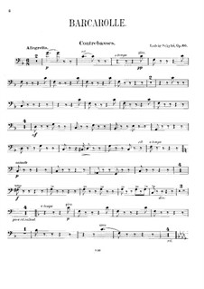 Barcarole for Piano and Strings (or Two Pianos), Op.60: Parte contrabaixo by Ludvig Schytte