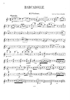 Barcarole for Piano and Strings (or Two Pianos), Op.60: violino parte I by Ludvig Schytte