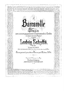 Barcarole for Piano and Strings (or Two Pianos), Op.60: violino parte II by Ludvig Schytte