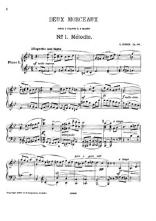 Two Pieces for Two Pianos, Op.60: Two Pieces for Two Pianos by Anton Simon