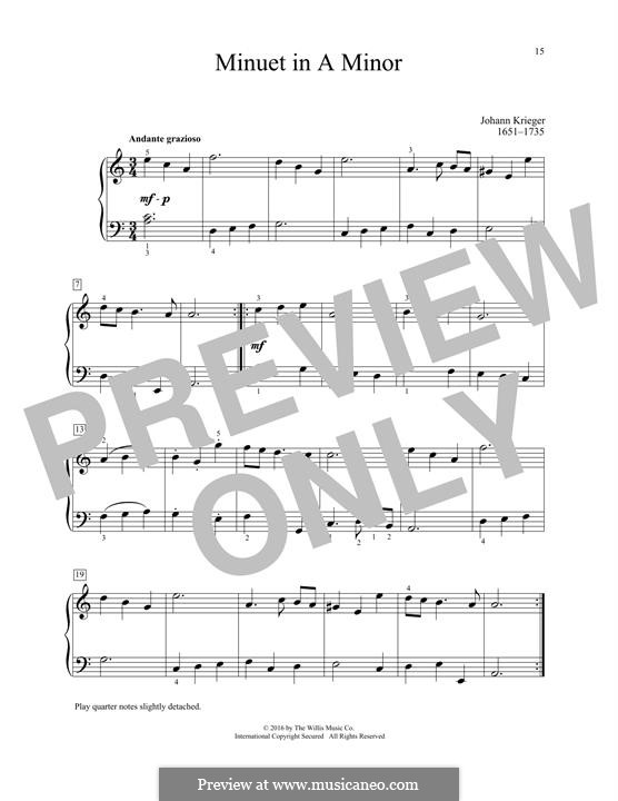 Menuet: Para Piano by Johann Krieger