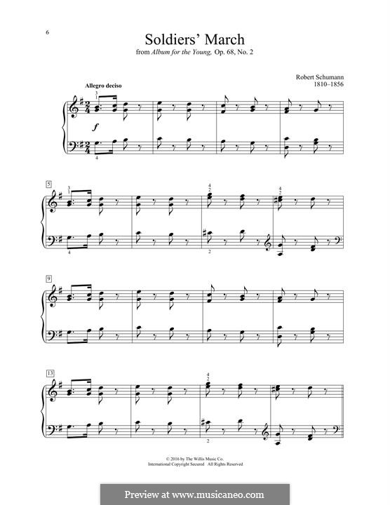 No.2 Soldatenmarsch (Soldiers' March): Para Piano by Robert Schumann