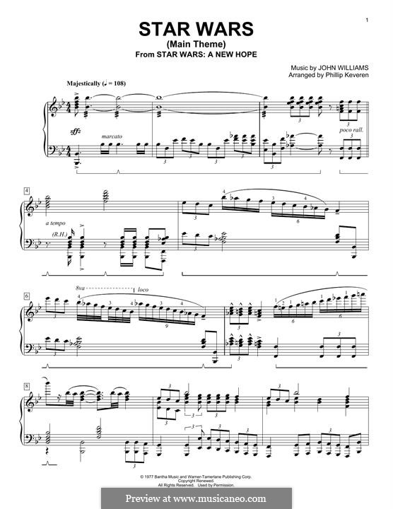 Star Wars (Main Theme): Para Piano by John Williams