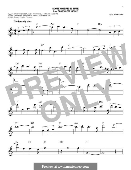 Somewhere in Time: melodia by John Barry