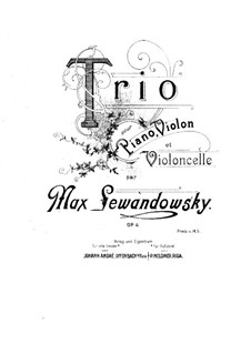 Piano Trio in B Minor, Op.4: Partitura completa by Max Lewandowsky