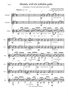 Hansel and Gretel: Abendsegen, for two clarinets and guitar by Engelbert Humperdinck