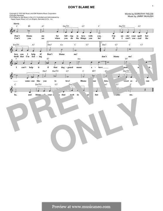 Don't Blame Me: melodia by Jimmy McHugh