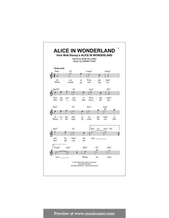 Alice in Wonderland (Bill Evans): melodia by Bob Hilliard, Sammy Fain