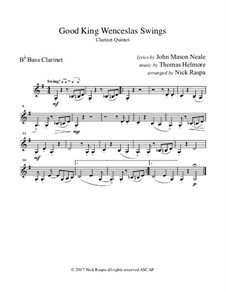 King Wenceslas Swings: For easy clarinet quintet – bass clarinet part by Thomas Helmore