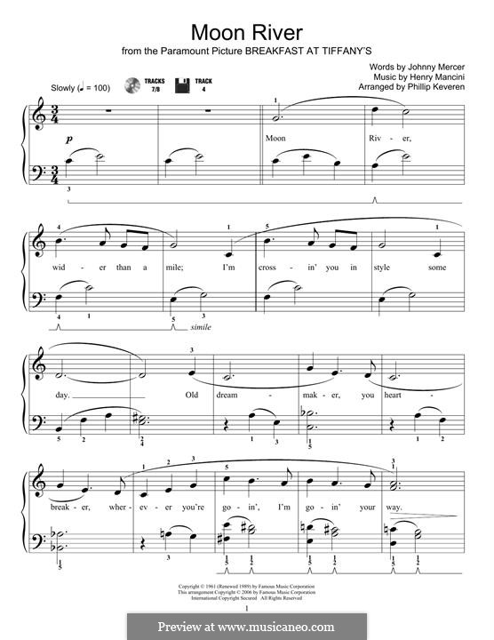 Piano version: With lyrics by Henry Mancini