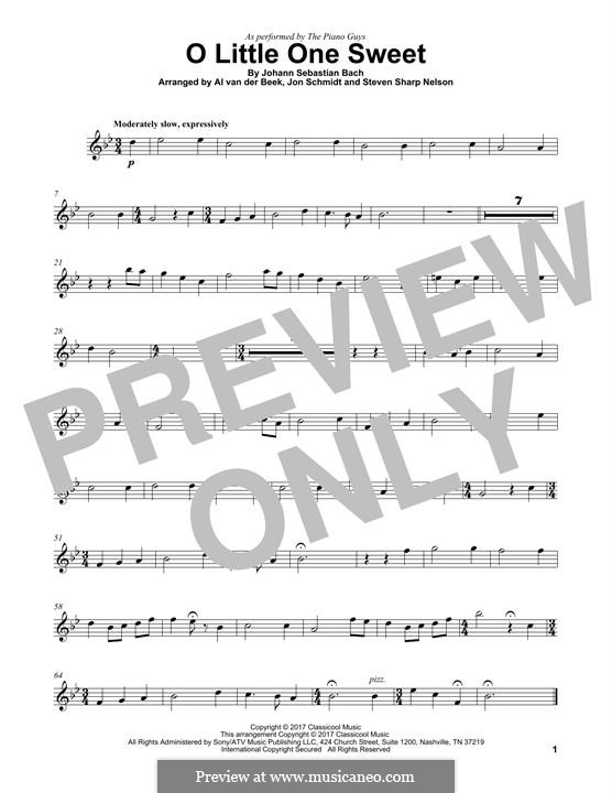O Little One Sweet (The Piano Guys): para violino by Johann Sebastian Bach