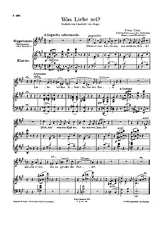 Was Liebe sei, S.288: Version II by Franz Liszt