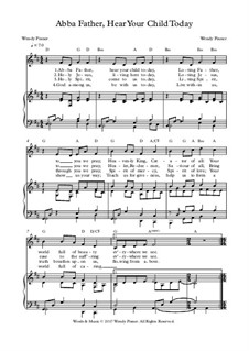 Abba Father, Hear Your Child Today: partitura para dois musicos by Wendy Pixner