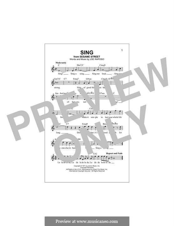 Sing (The Carpenters): melodia by Joe Raposo