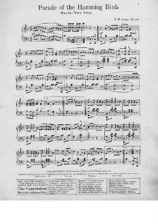 Parade of the Humming Birds, Op.207: Para Piano by Frank Hoyt Losey