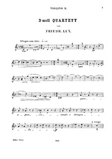String Quartet in D Minor, Op.58: violino parte II by Friedrich Lux