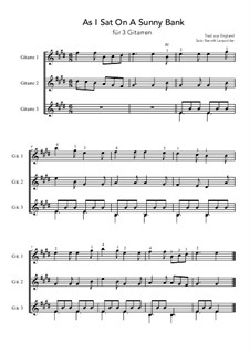 As I Sat on a Sunny Bank: For trio guitar (E Major) by folklore