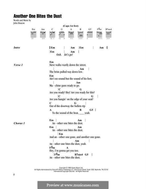 Another One Bites the Dust (Queen): Letras e Acordes by John Deacon