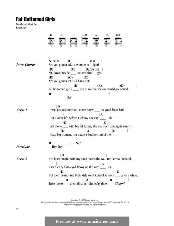Fat Bottomed Girls: Letras e Acordes by Brian May